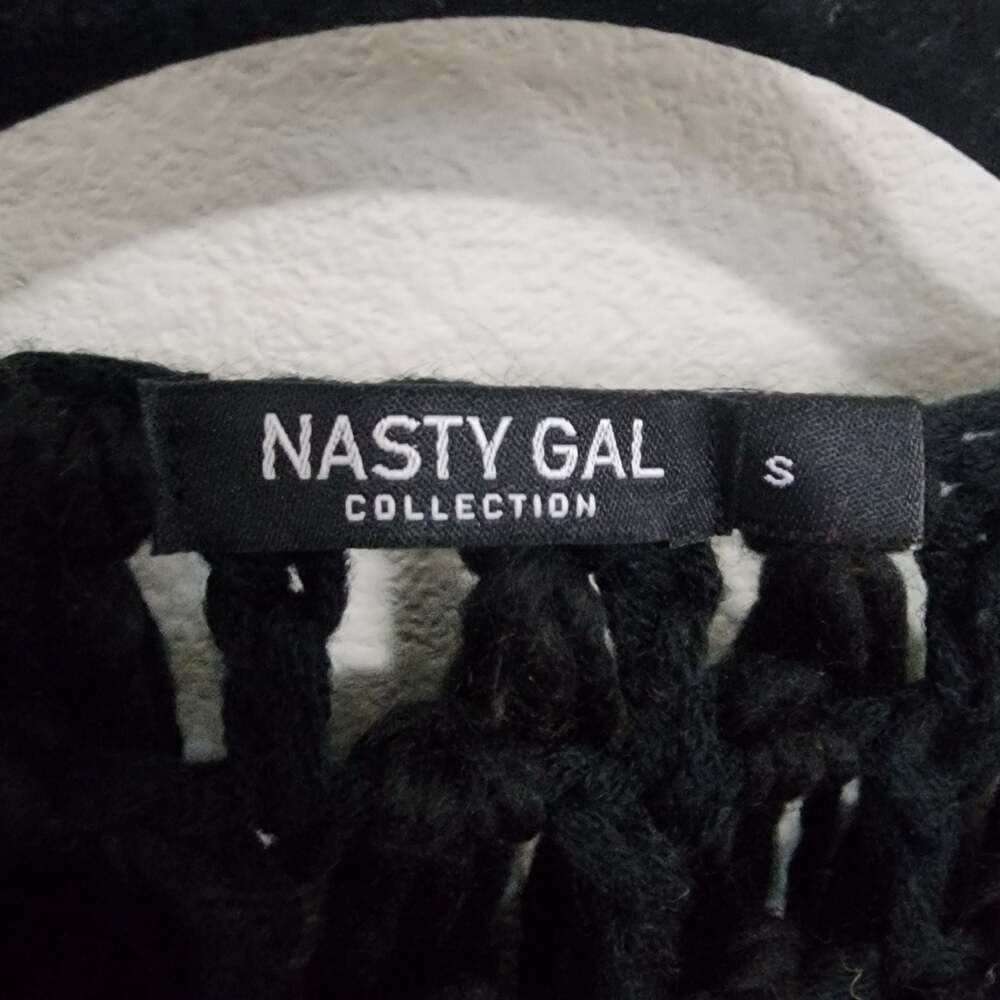 Nasty Gal Collection Bad Romance Shaggy Fringe Cardigan Black Brown Size S - Picture 6 of 9